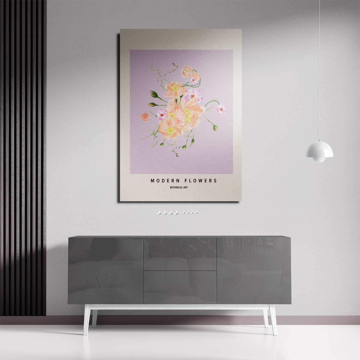 Moderne Bloemen Botanische Kunst – plexiglas kunstwerk als wanddecoratie