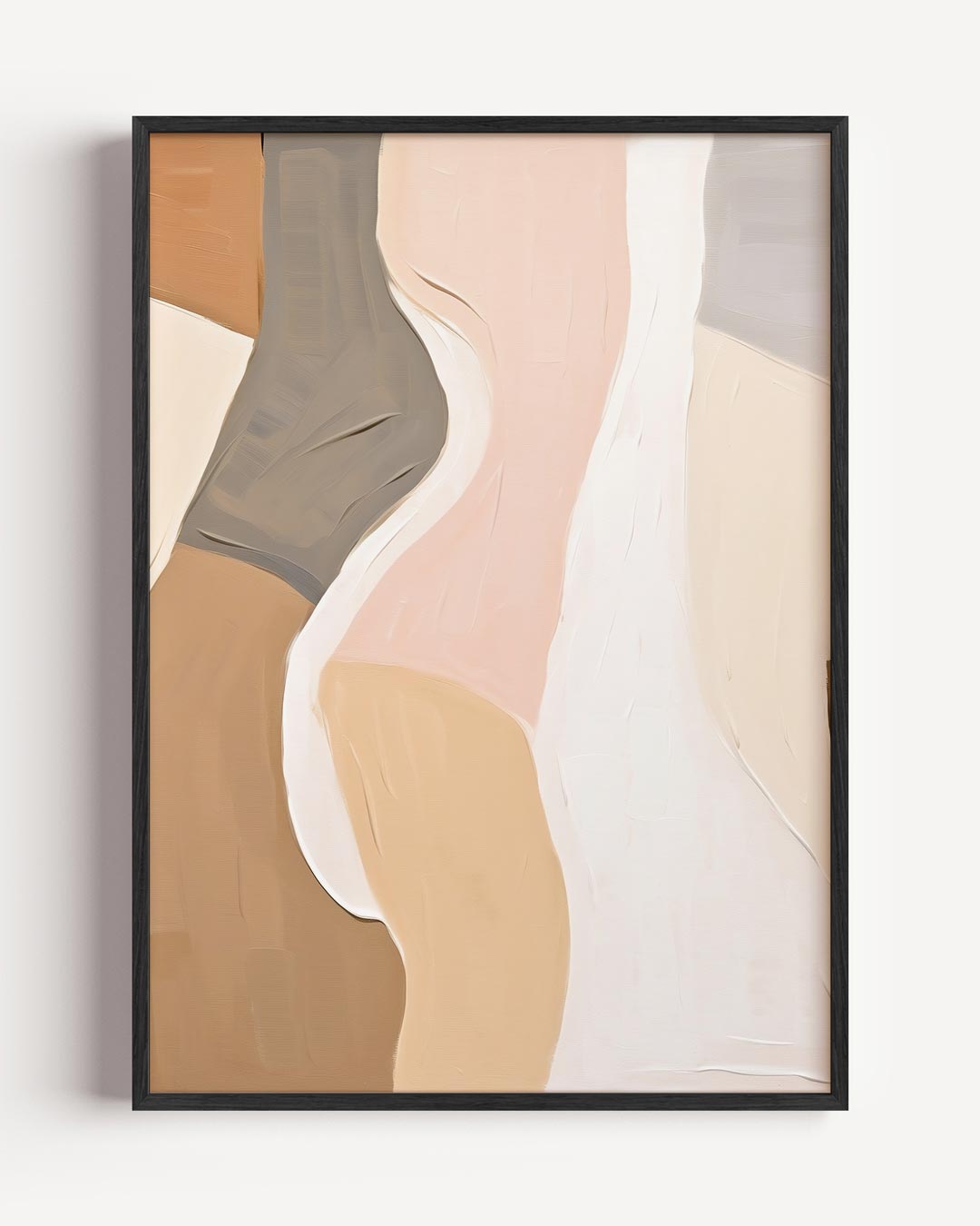 Abstracte Aardetinten Kunstposter – abstracte portret poster als wanddecoratie