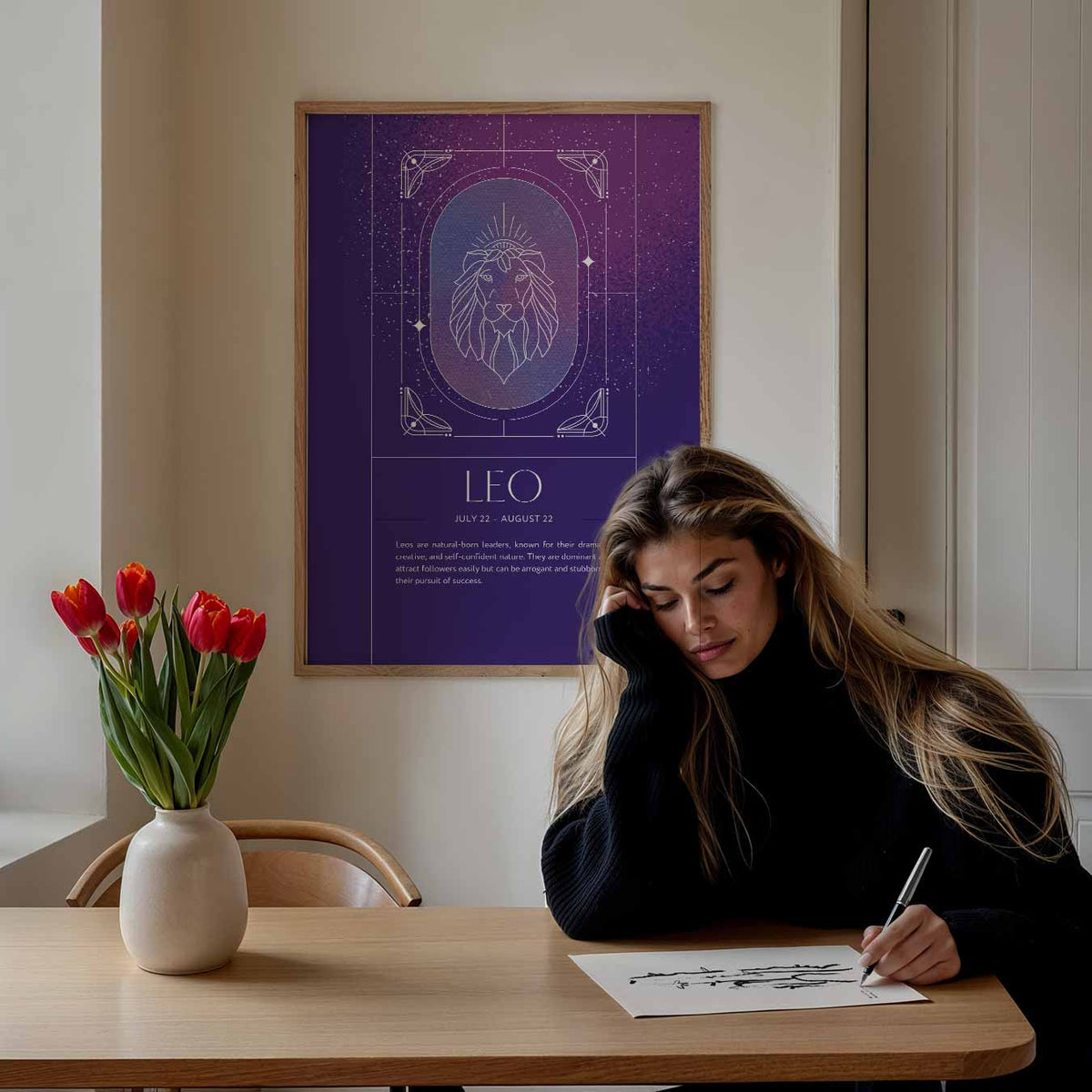 Leo Zodiac – mindful portret poster, afbeelding 7