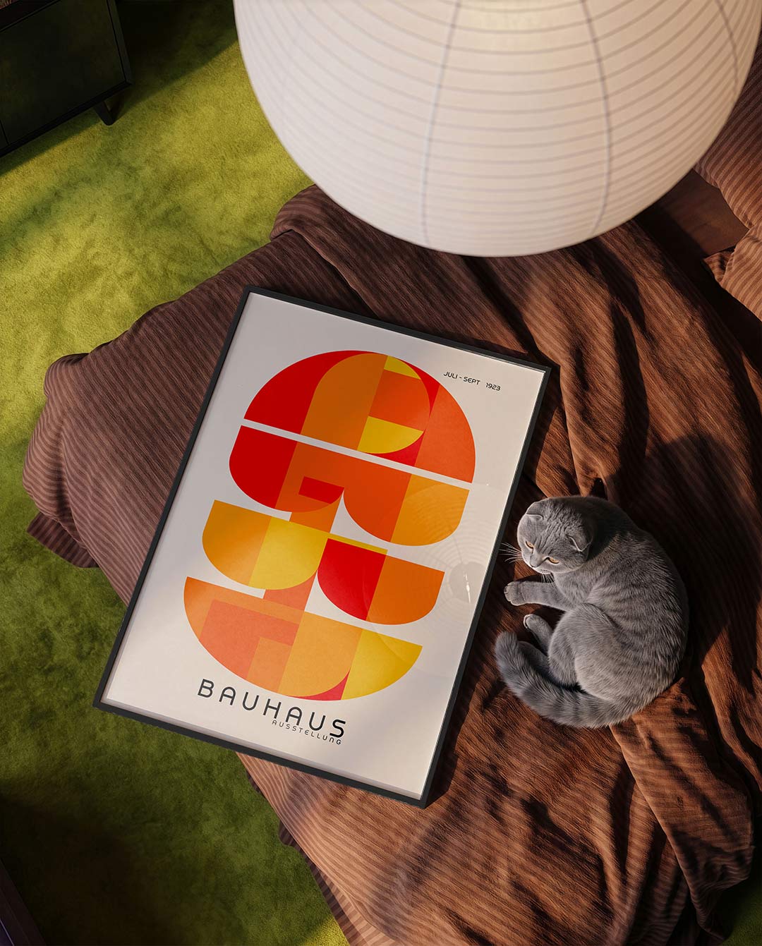 Vormritme en kleur – moderne Bauhaus wandkunst als poster