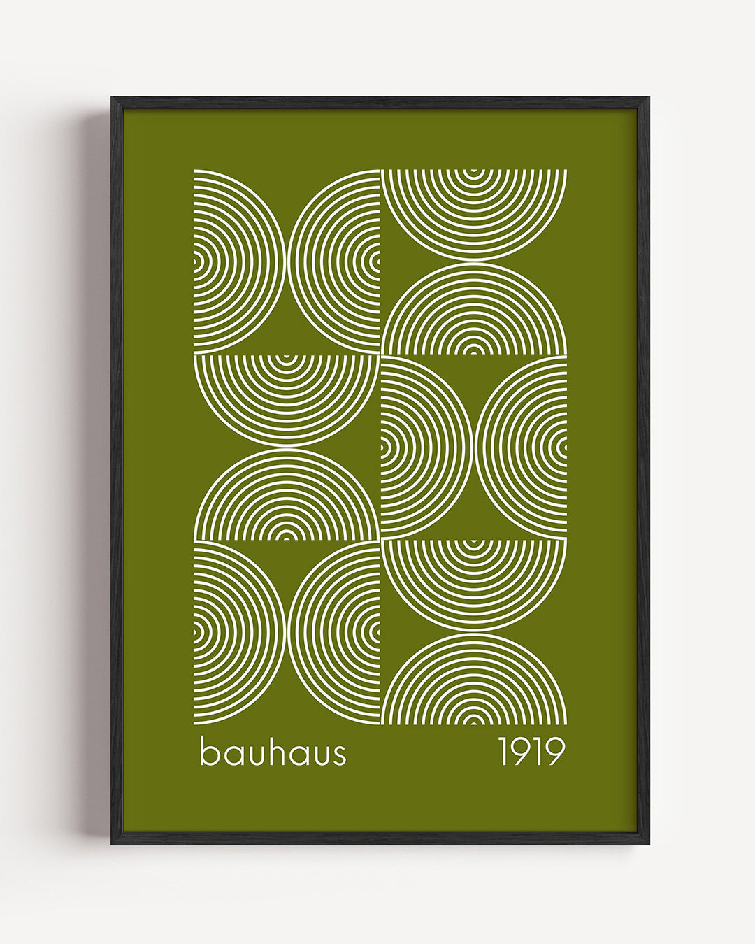 Cirkelpatroon en lijnen – staande Bauhaus poster als wanddecoratie