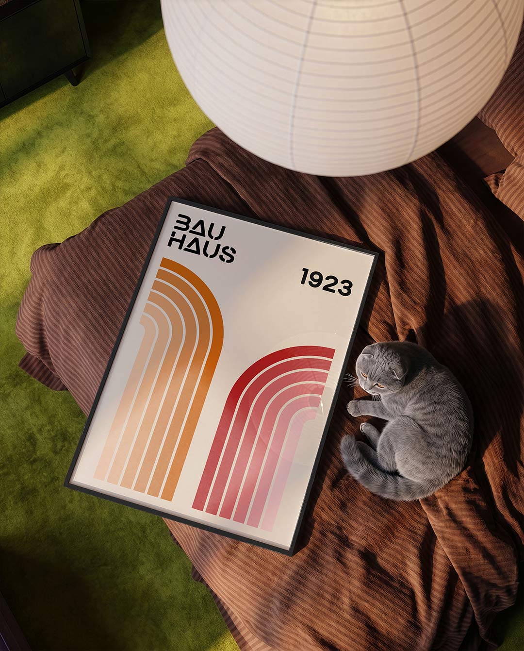 Kleurvlakken en lijnen – moderne Bauhaus wandkunst als poster