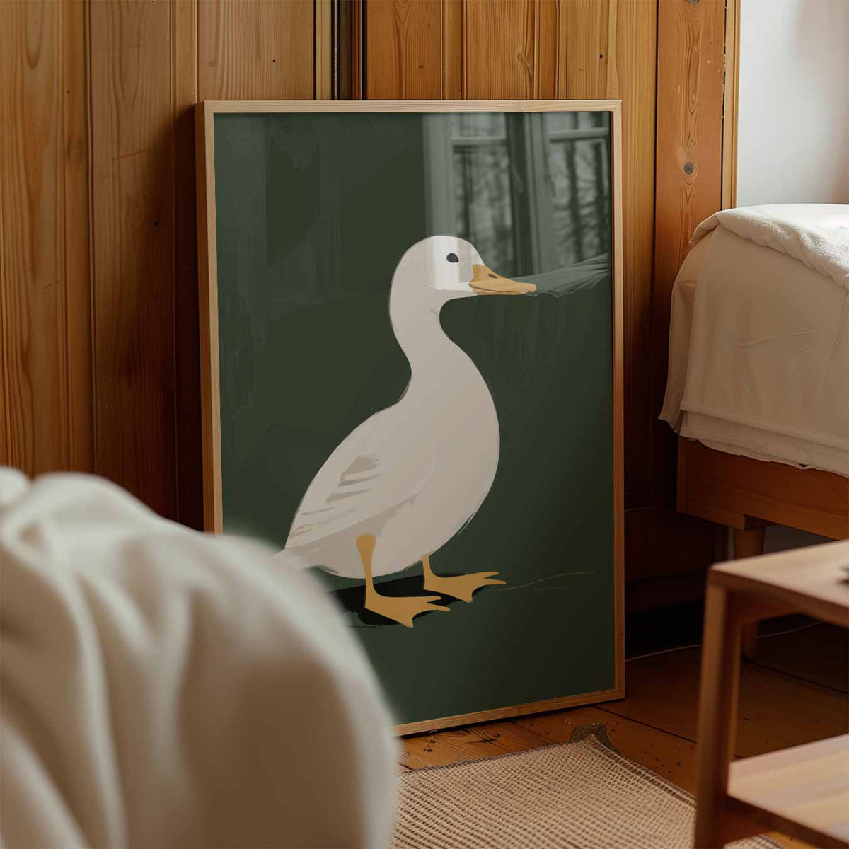 Elegante Eend Illustratie – kinderposter in staand formaat