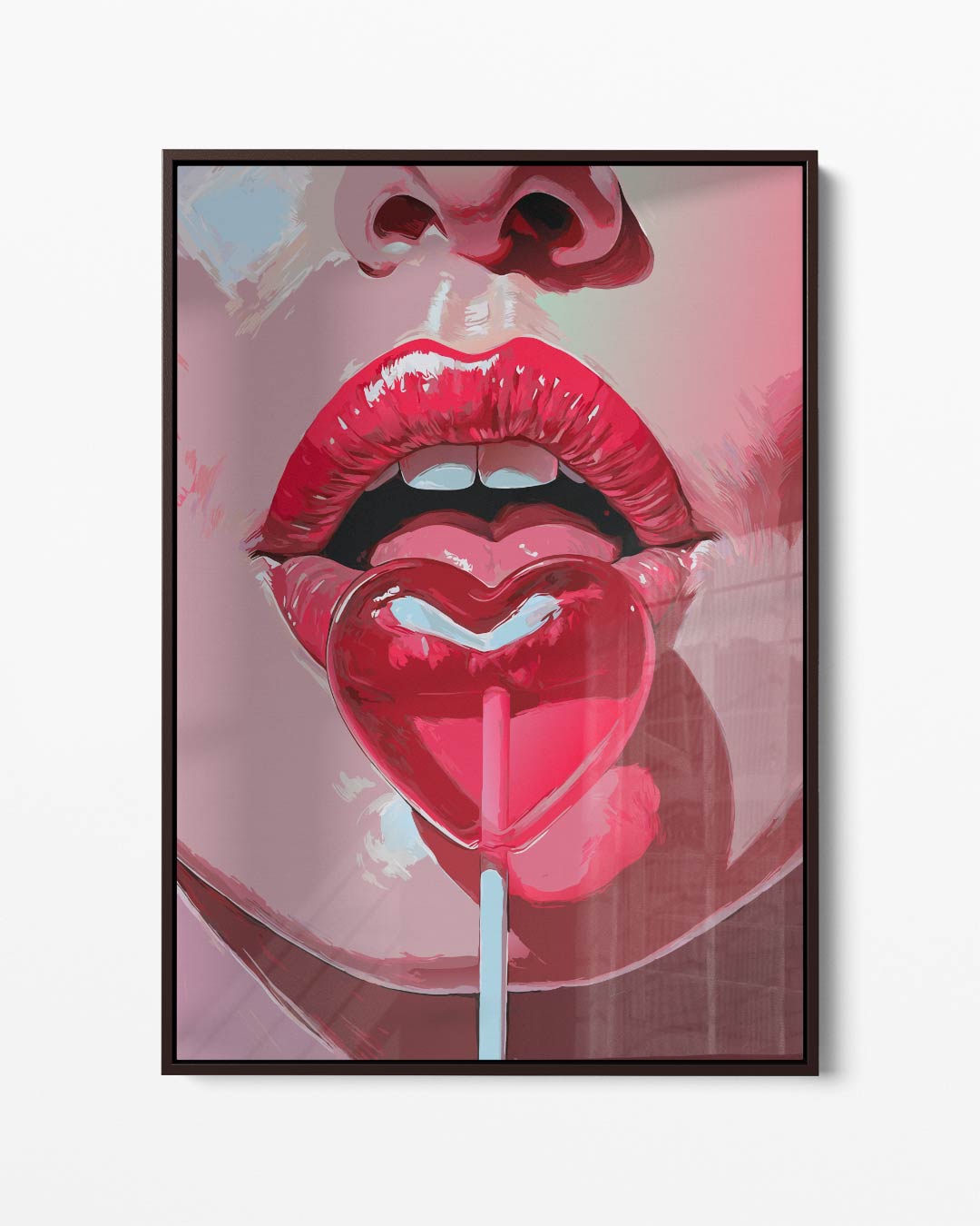 Lollipop Lips – portret kunstwerk als wanddecoratie