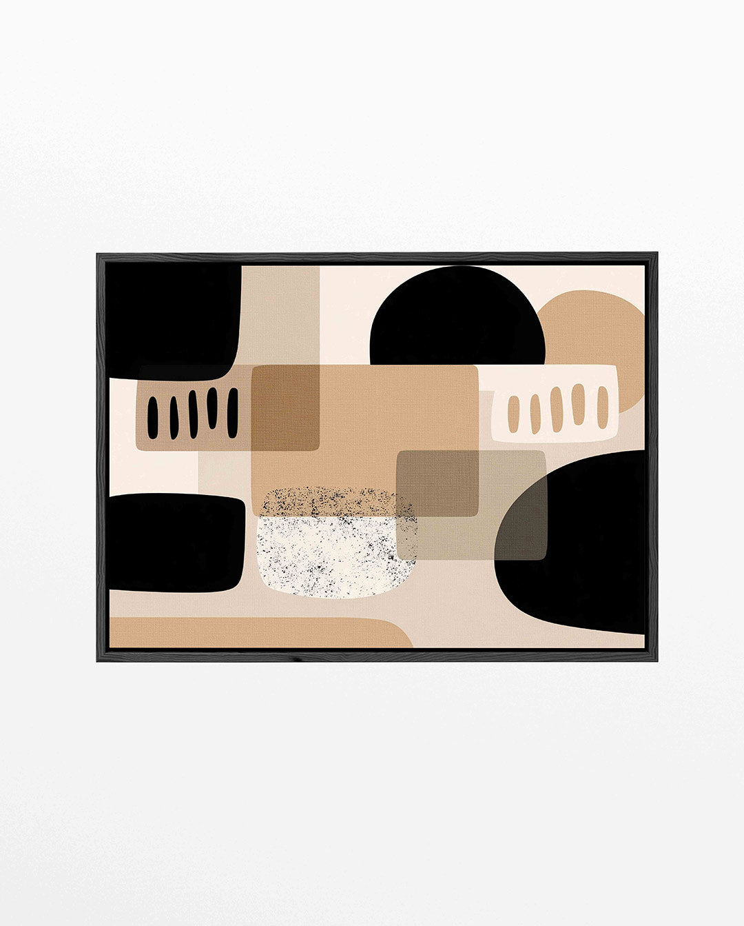 Geometrische vormen compositie – Zwart – liggend abstract kunstwerk