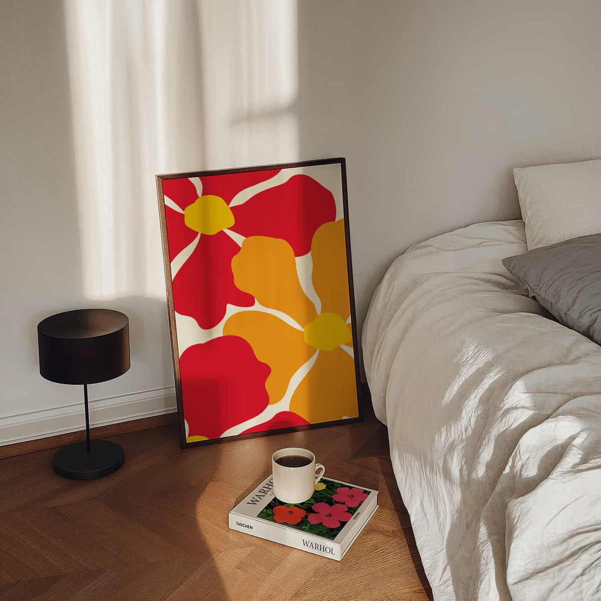 Bloemenpracht Kleurrijke – staande bloemen wanddecoratie van WallArtistic
