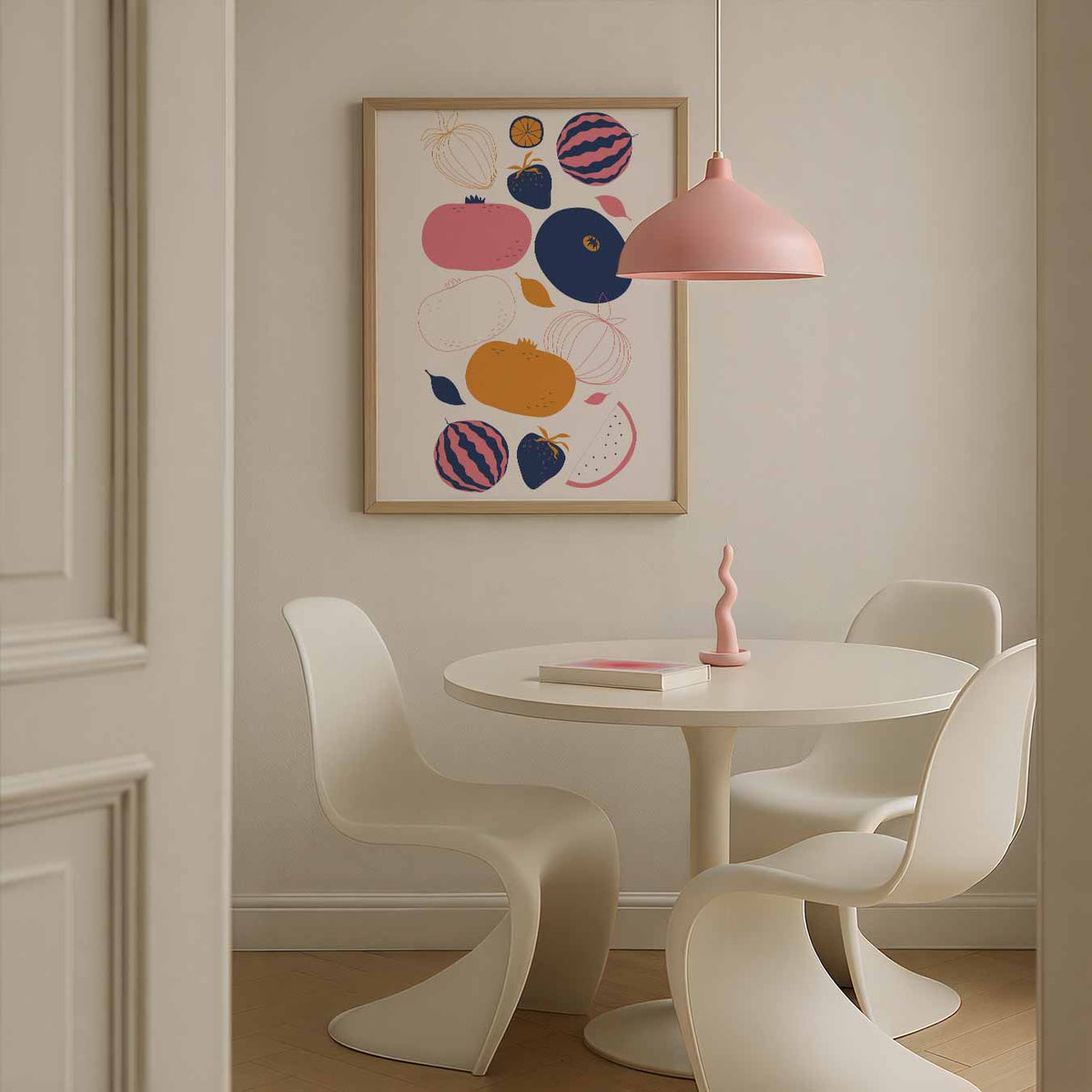 Speelse Fruitkunst – culinaire wandkunst als portret poster