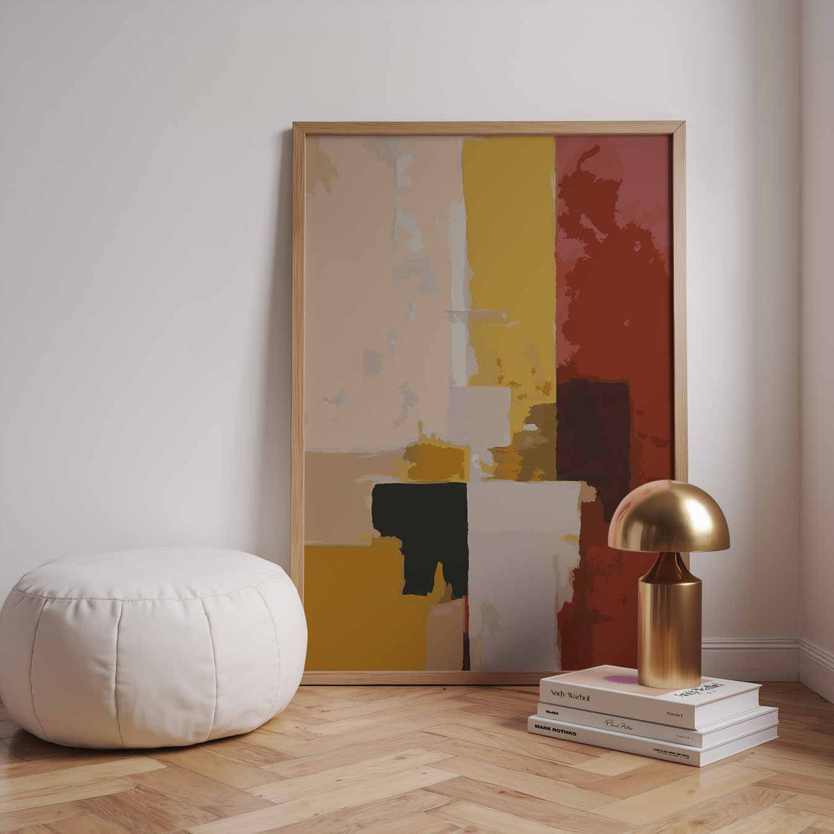 Kleurrijke Abstracte Kunstposter – staande kleurrijke abstracte wanddecoratie van WallArtistic
