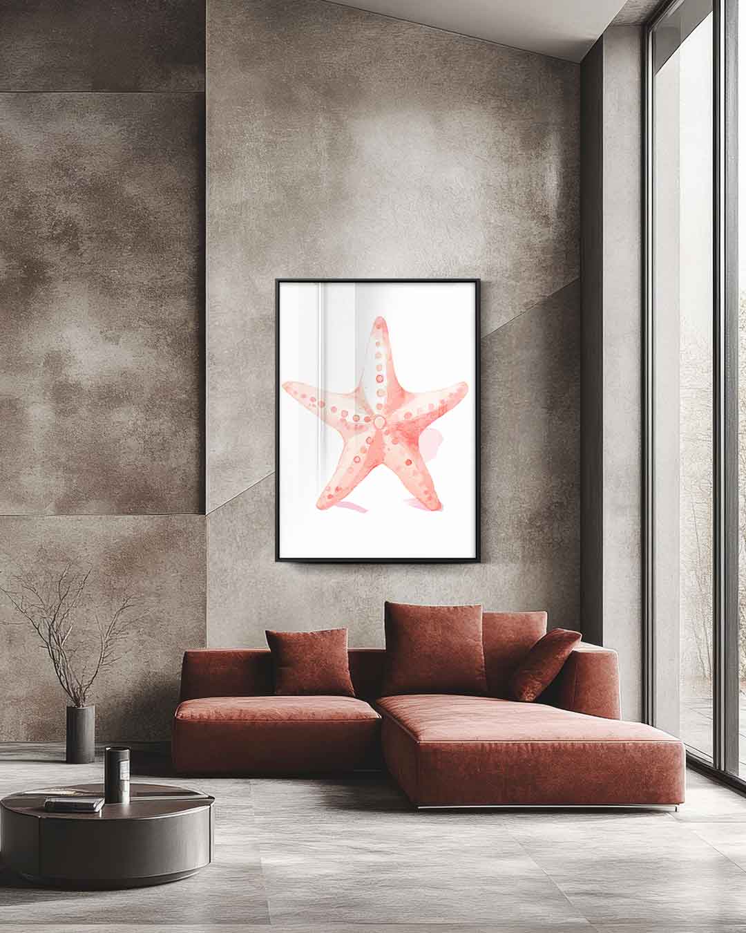 Zachte Zeester Illustratie – staande wandkunst voor woonkamer of interieur
