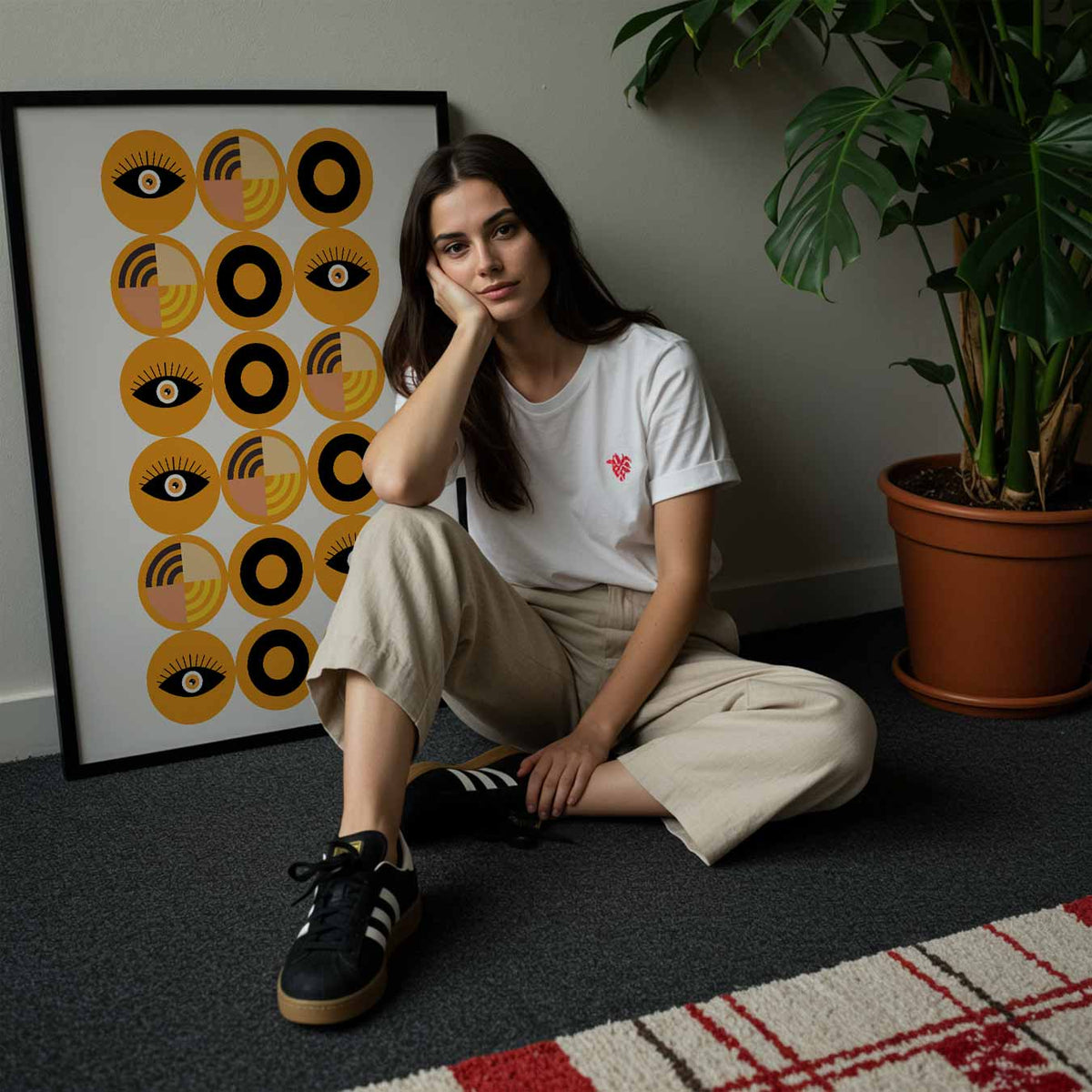 Stirring Eyes & Circles – abstracte wandkunst als portret poster