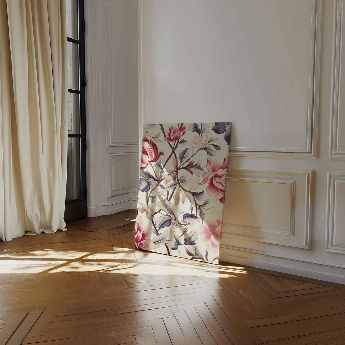 Romantisch Bloemenpatroon – staand kunstwerk voor modern interieur