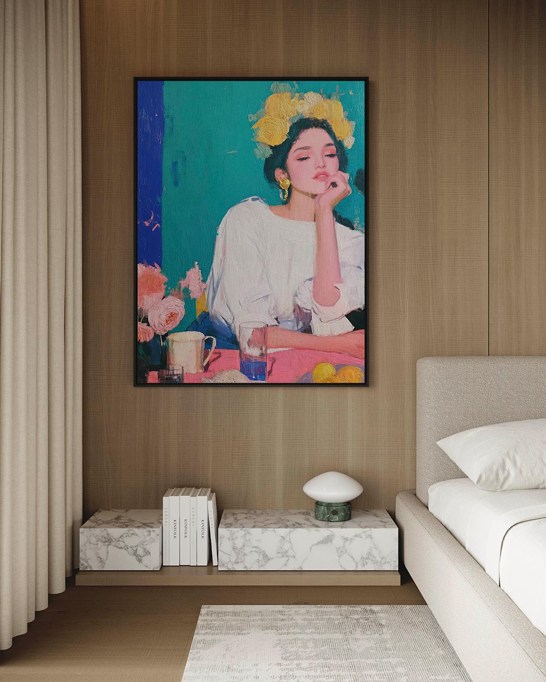 Dromerige portret compositie – Vrouwelijk – kunstwerk op canvas, dibond of plexiglas