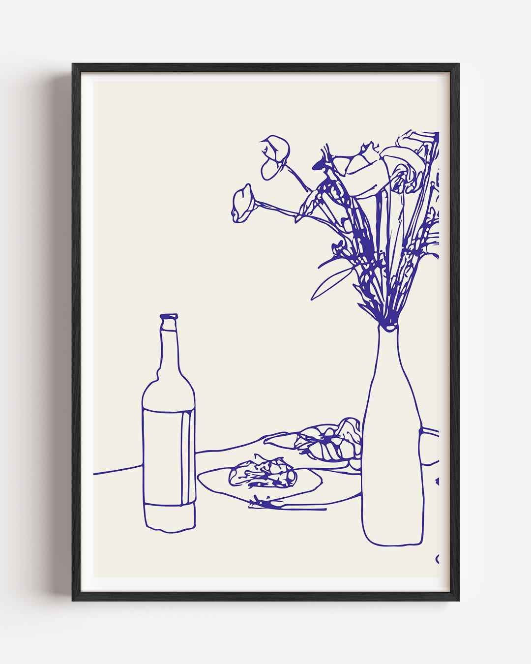 Elegante Line Art Bloemenposter – keuken portret poster als wanddecoratie