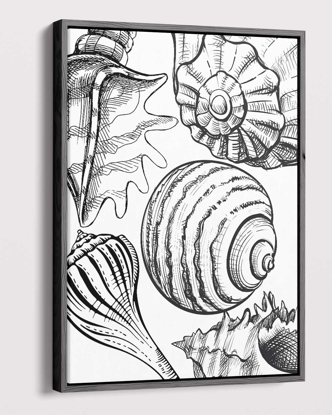 Schelpen Illustratie – canvas kunstwerk als wanddecoratie