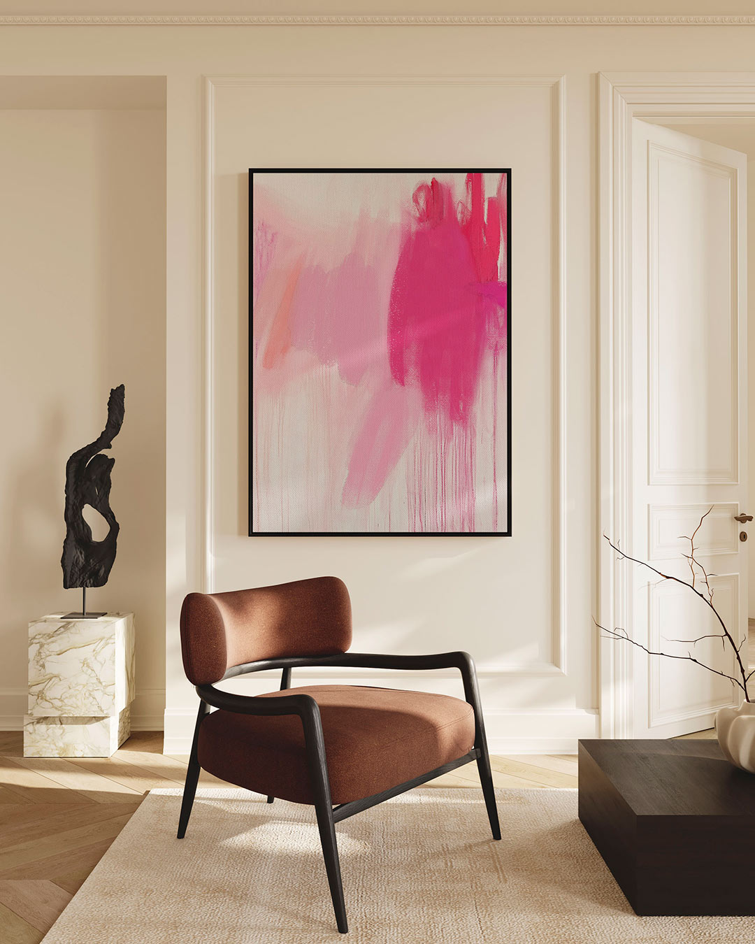 Vloeiende kleurencompositie – staand wanddecoratie kunstwerk