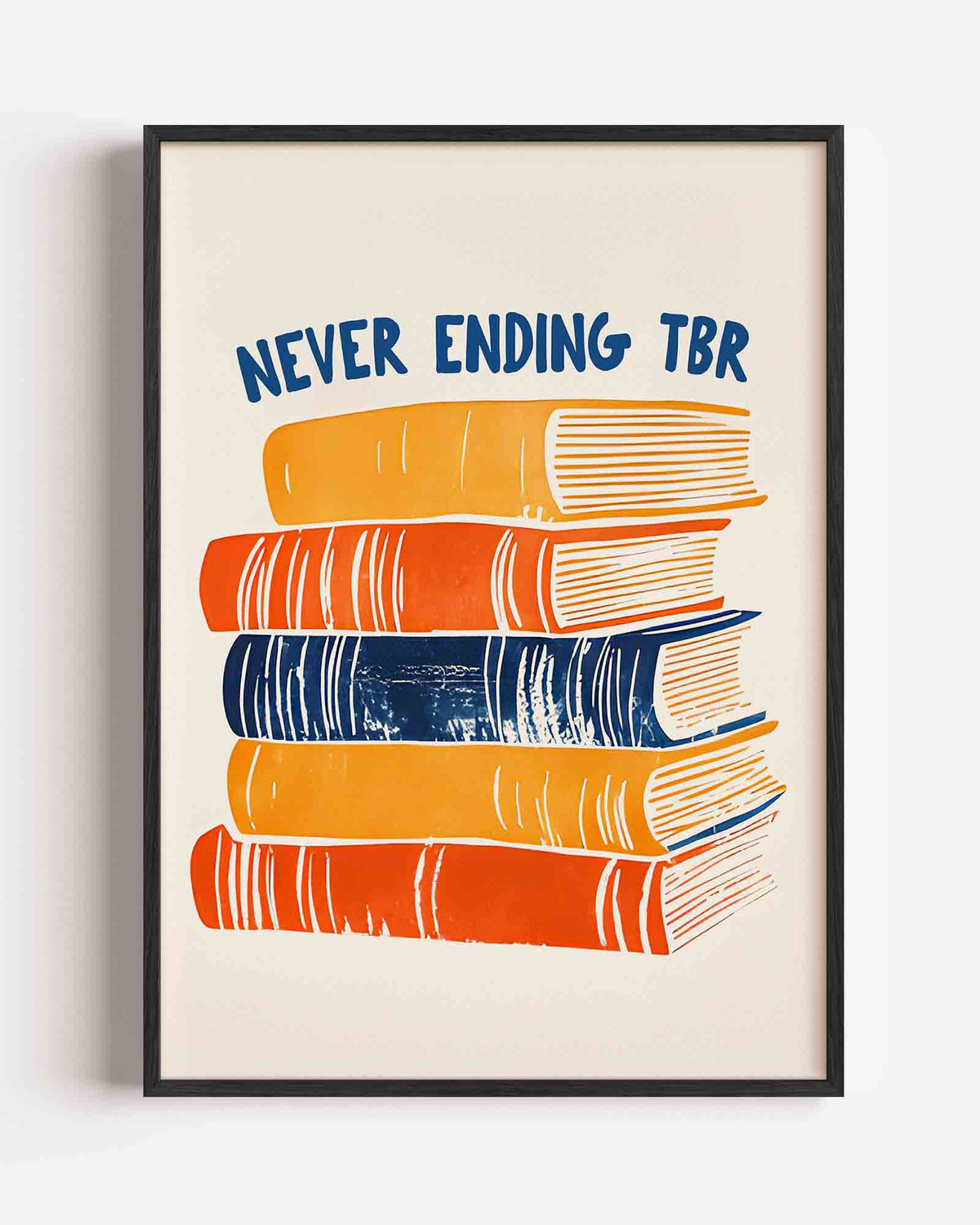 Stapel boeken – hedendaagse illustratie portret poster als wanddecoratie