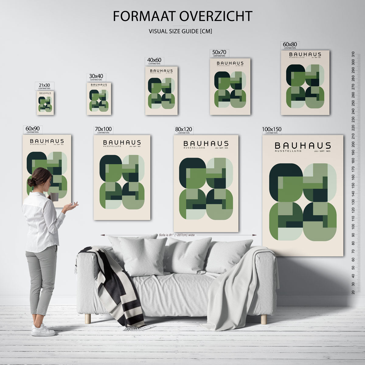 Vormritme en kleur – geometrische poster in Bauhaus-stijl van WallArtistic
