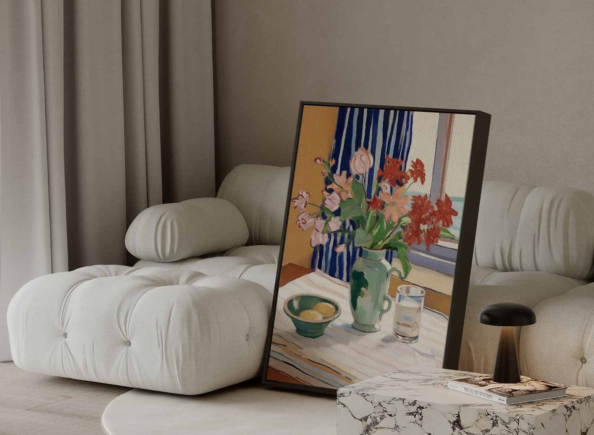 Tijdloze Bloemsymfonie – modern portret kunstwerk van WallArtistic