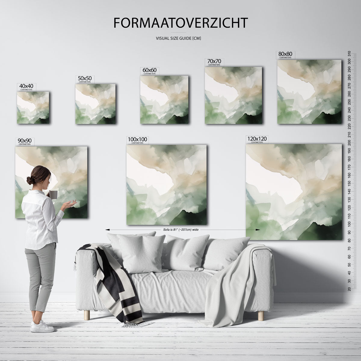 Abstracte vormen – vierkante muurposter met abstracte vormen