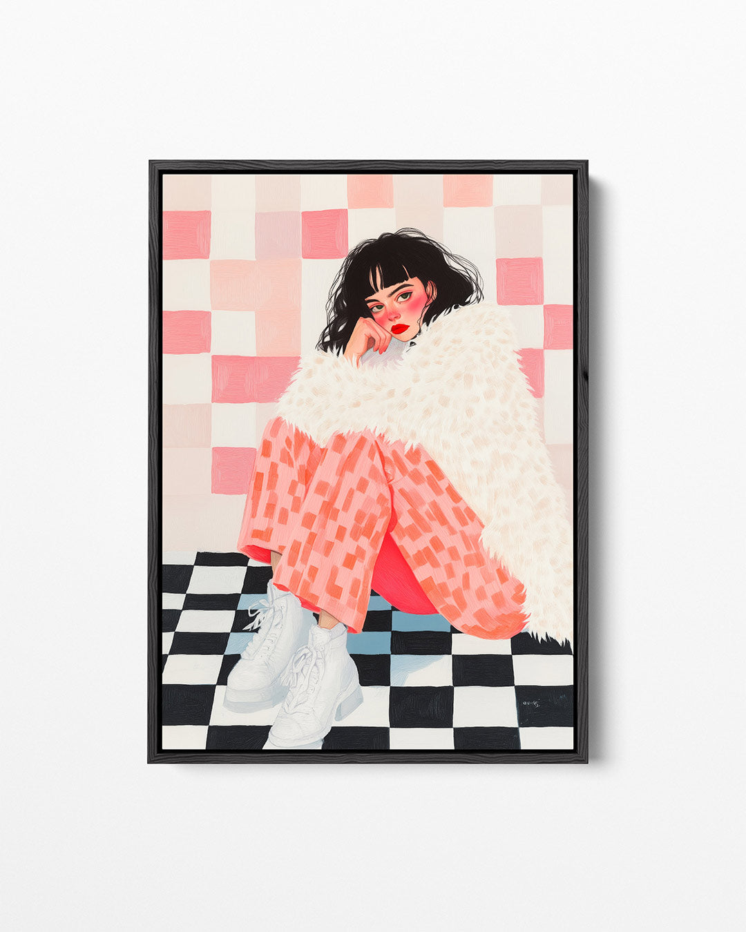 Vrouw in patroon – staand wanddecoratie kunstwerk