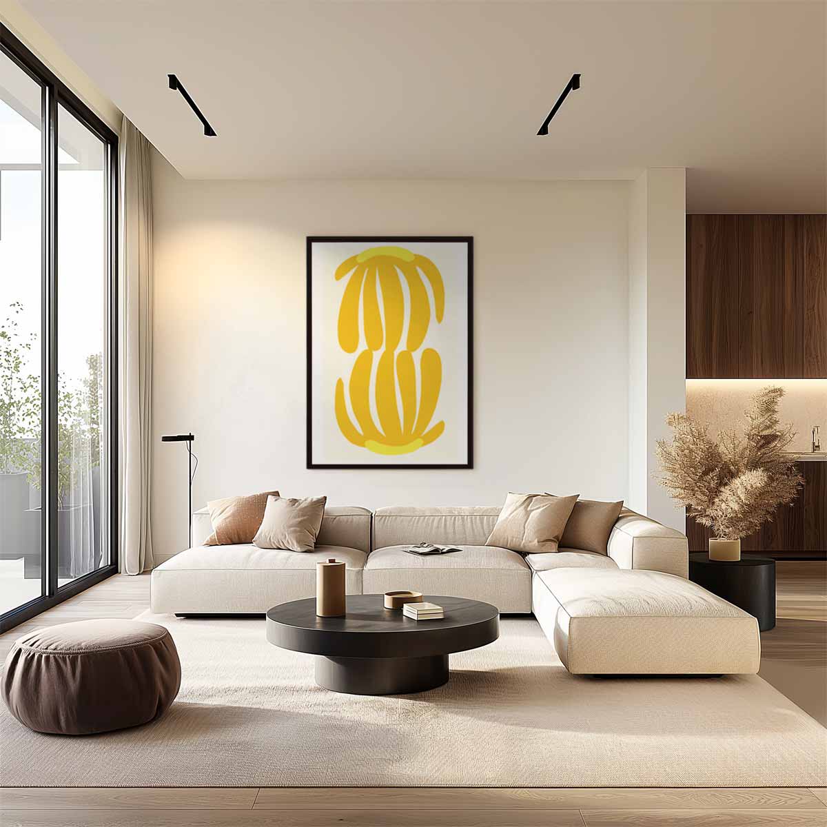 Speelse Bananenpracht – staand kunstwerk voor modern interieur