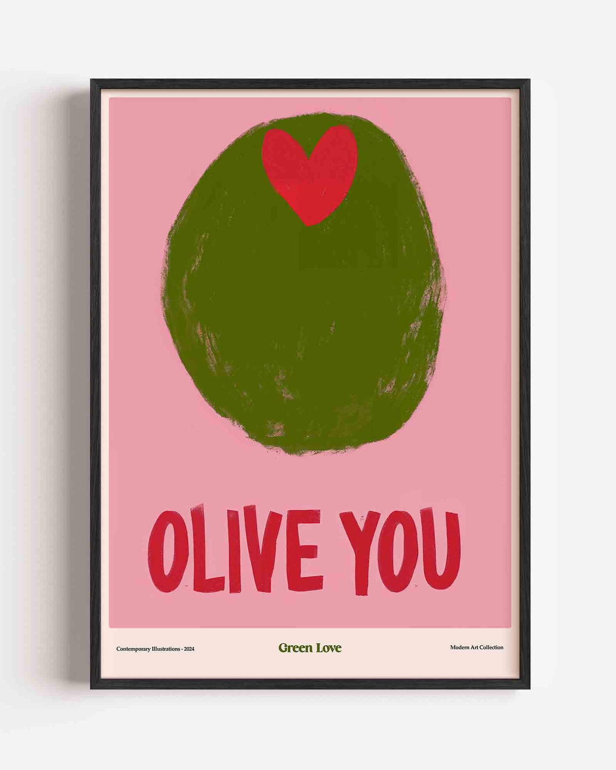 Olijf met hart – Pop Art en Streetart portret poster als wanddecoratie