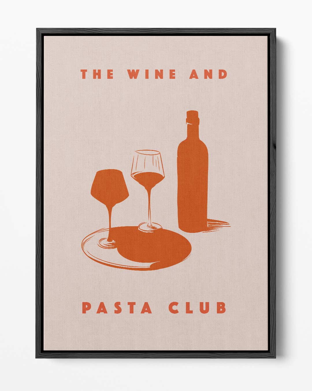 Wijn en Pasta Illustratie – portret kunstwerk als wanddecoratie