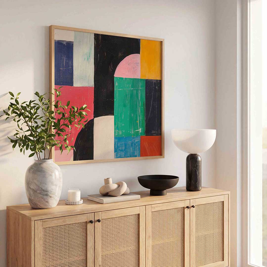Geometrische vormen – illustratie poster in vierkant formaat