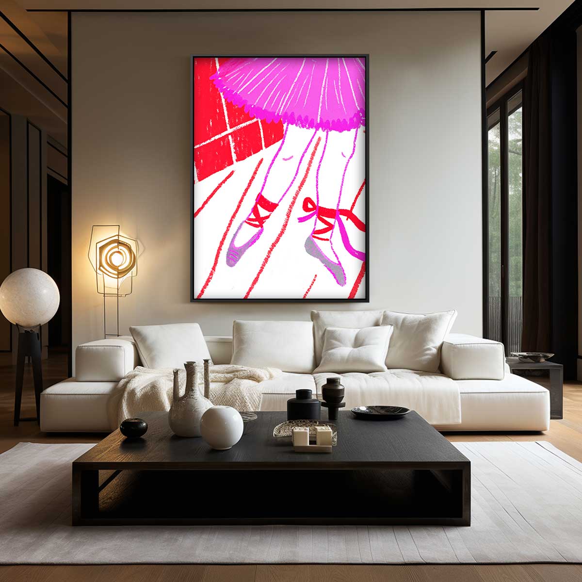Ballerina Tussen Kleuren – staand kunstwerk voor modern interieur