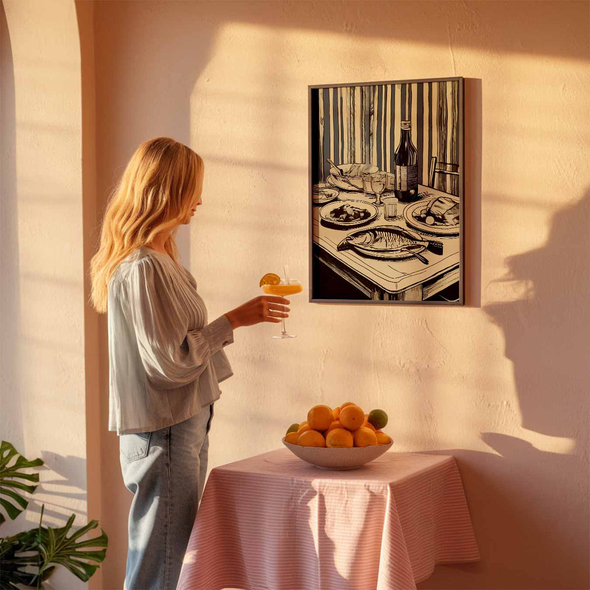 Stijlvolle Keukentafel – keuken poster als sfeervolle staande wanddecoratie