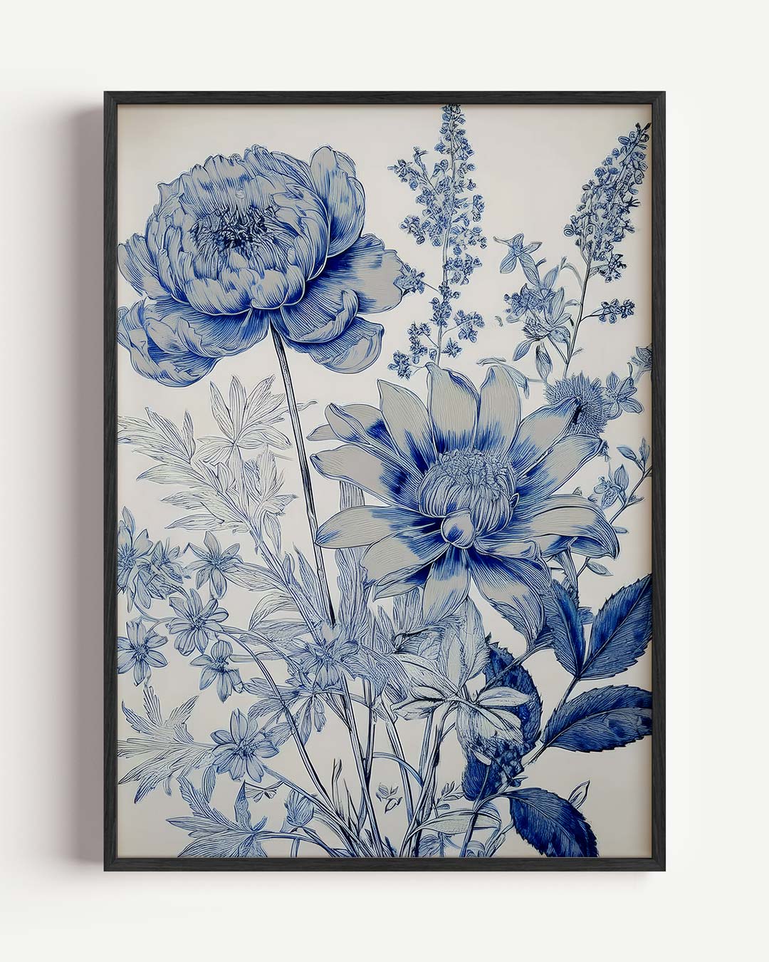 Blauwe Bloemenpracht – bloemen portret poster als wanddecoratie