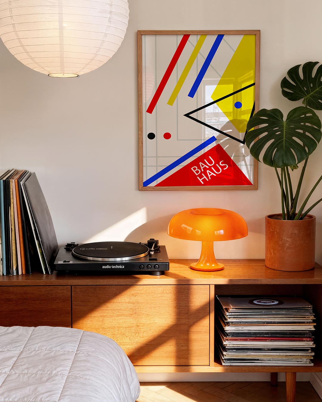 Lijnen en kleurvlakken – moderne Bauhaus wandkunst als poster
