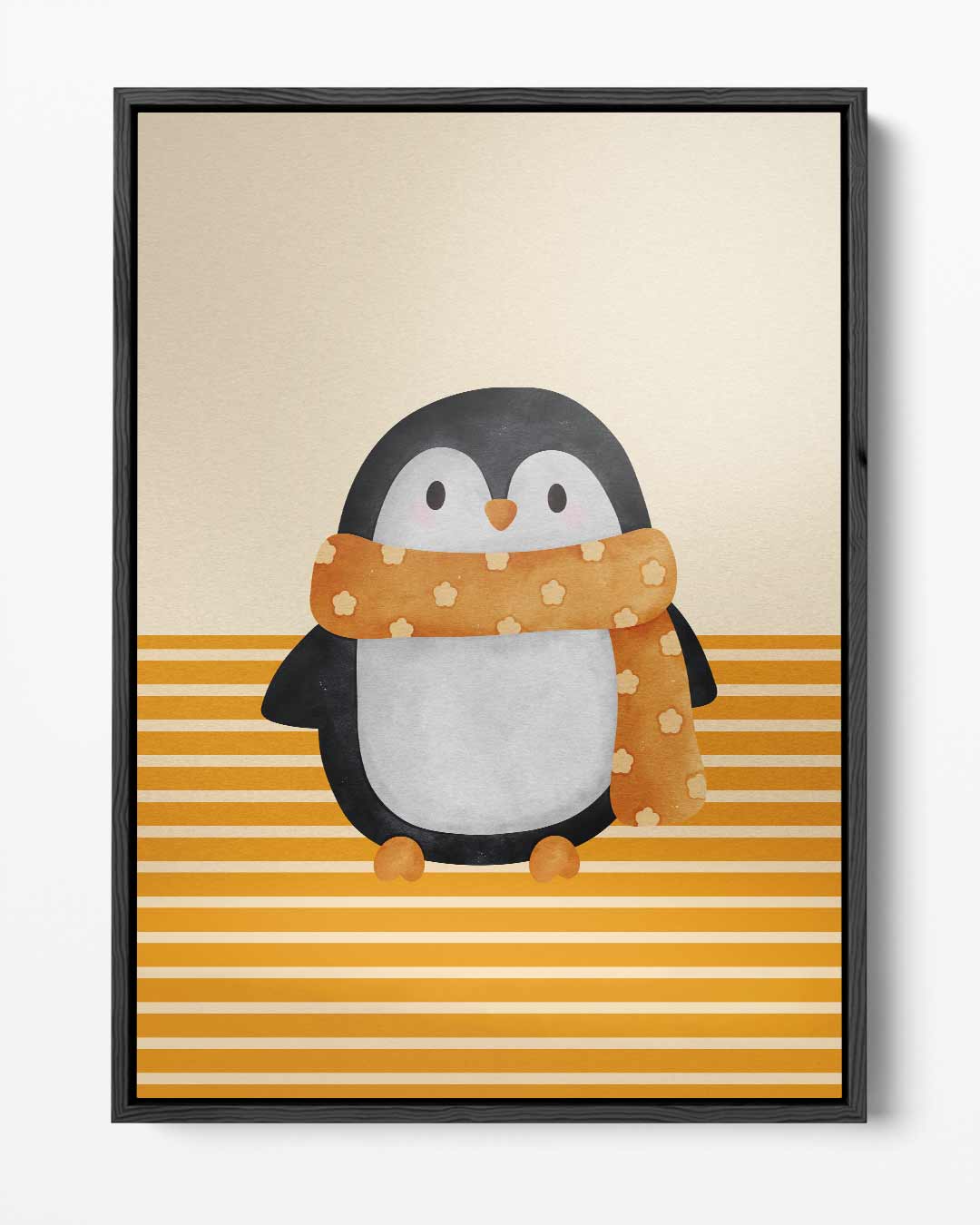 Schattige Pinguïn met Sjaal Illustratie – portret kunstwerk als wanddecoratie