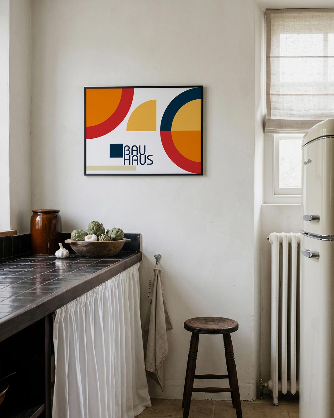Vormen en vlaken – geometrische poster in Bauhaus-stijl van WallArtistic