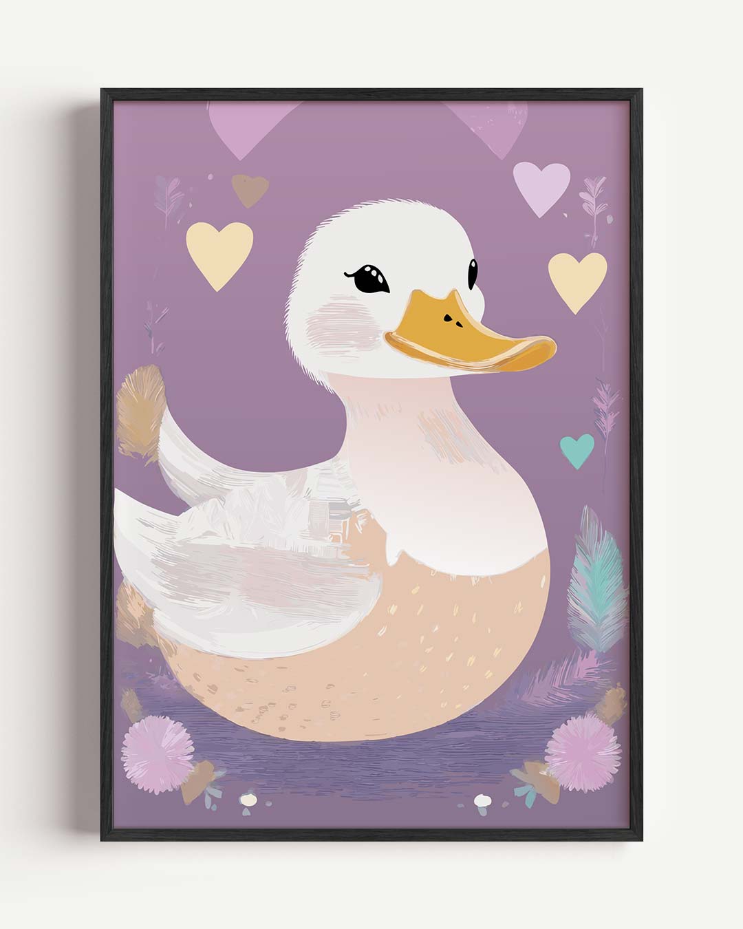 Schattige Eend Illustratie – kids portret poster als wanddecoratie