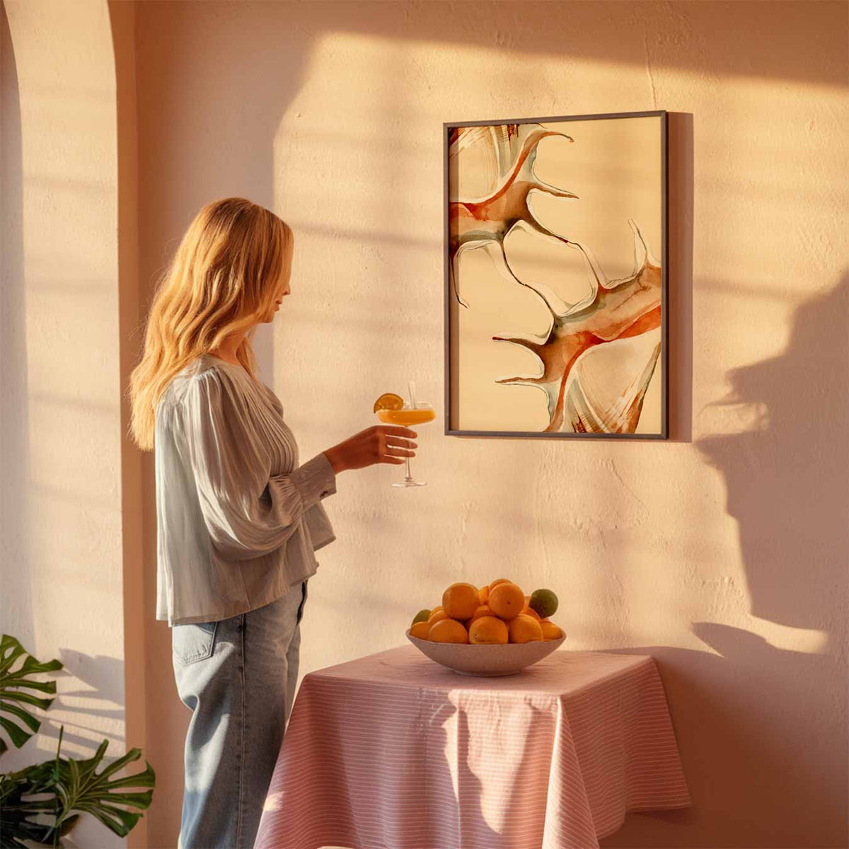 Beige Zeehorens – zeedierenposter als moderne staande wanddecoratie