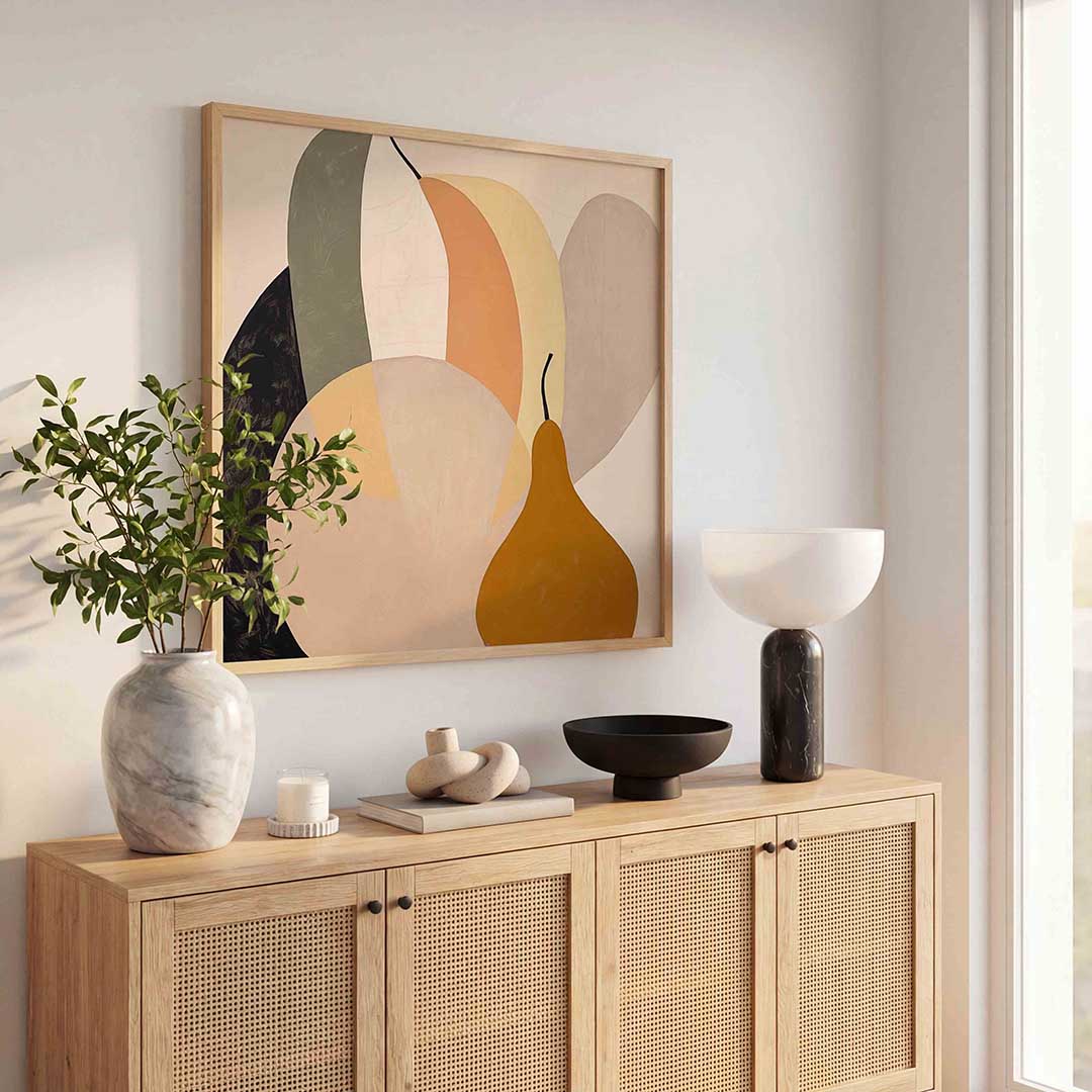 Abstracte vormen – kleurrijke poster in vierkant formaat