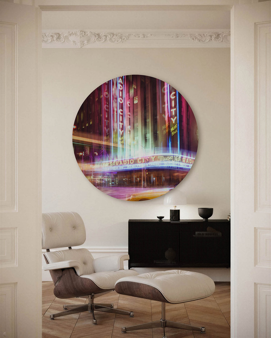 Radio city music hall – fotografische muurcirkel voor aan de muur