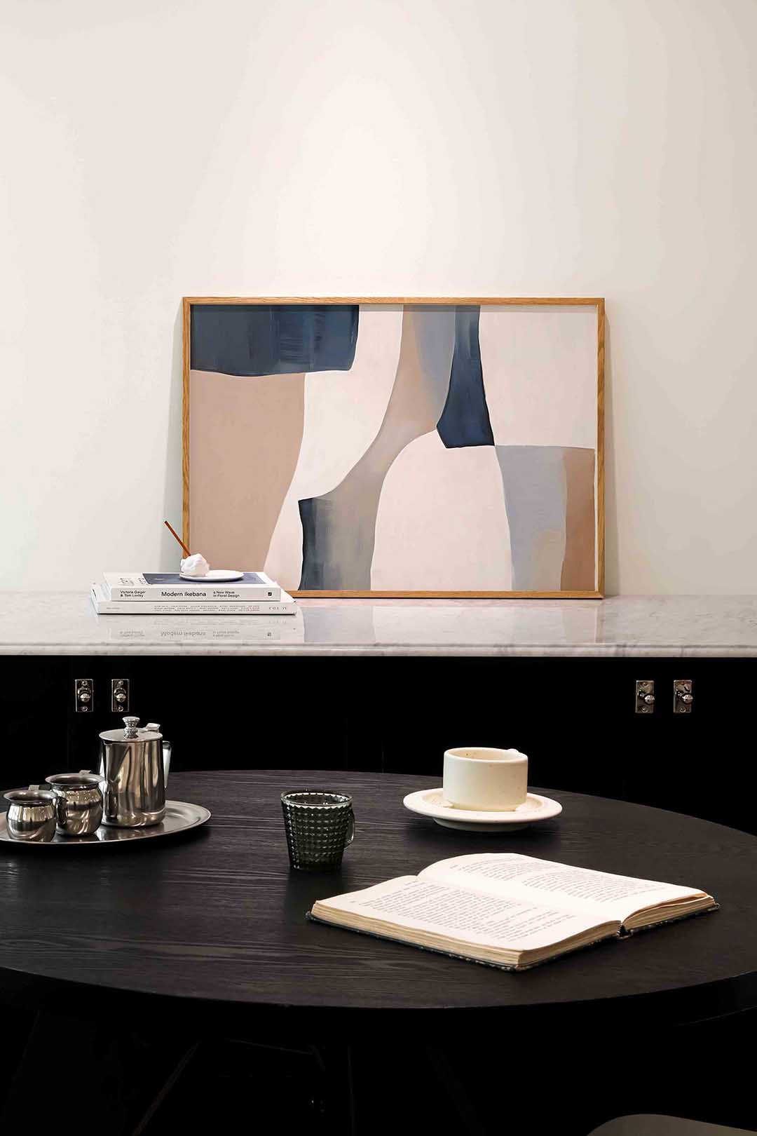 Abstracte vormen – abstracte poster in liggend formaat
