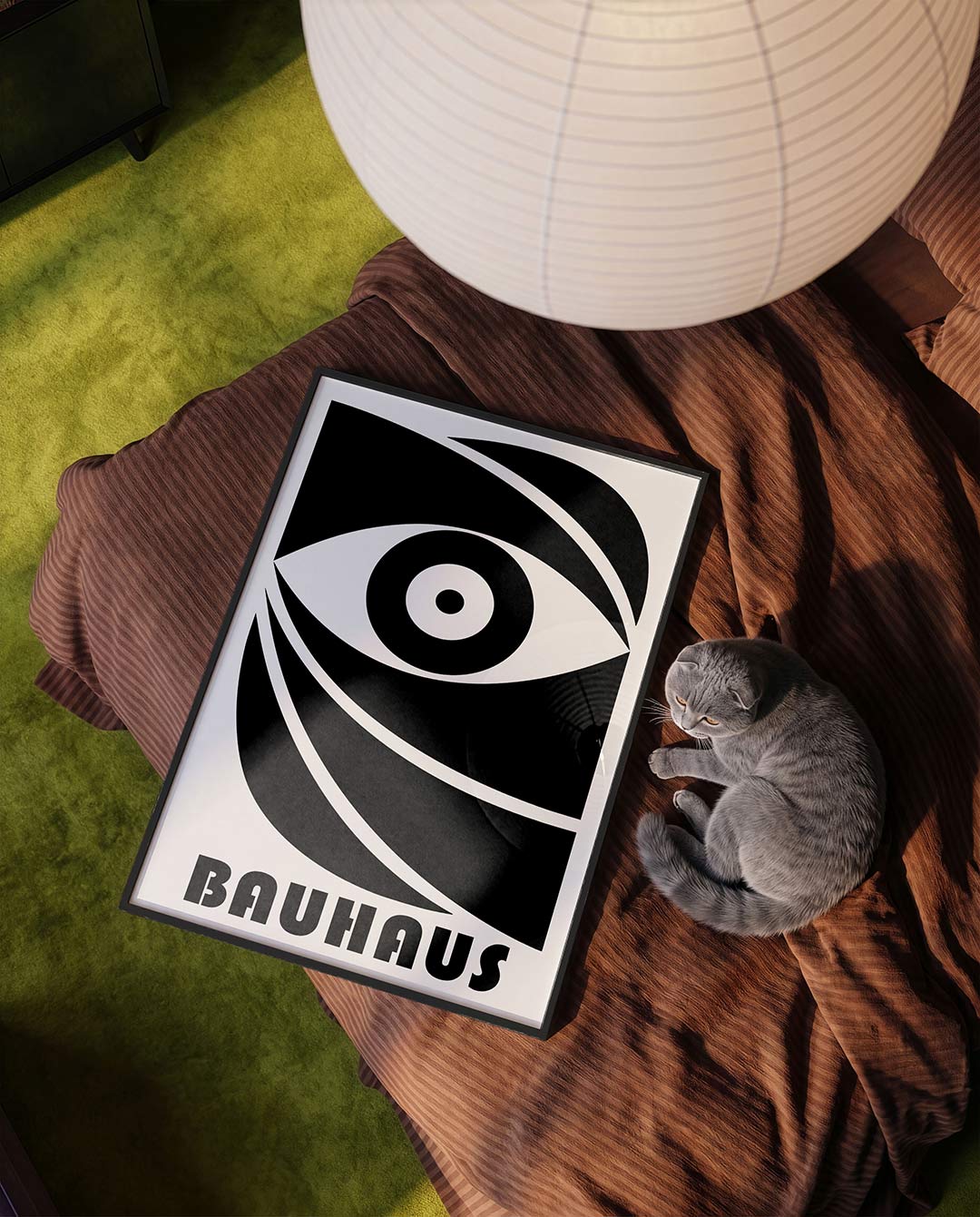 Oogvorm en lijnen – moderne Bauhaus wandkunst als poster