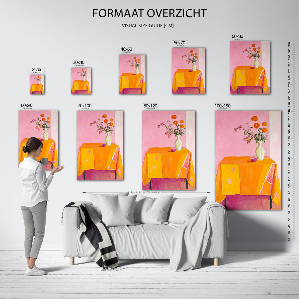 Bloemen op tafel – staande muurposter voor een modern interieur