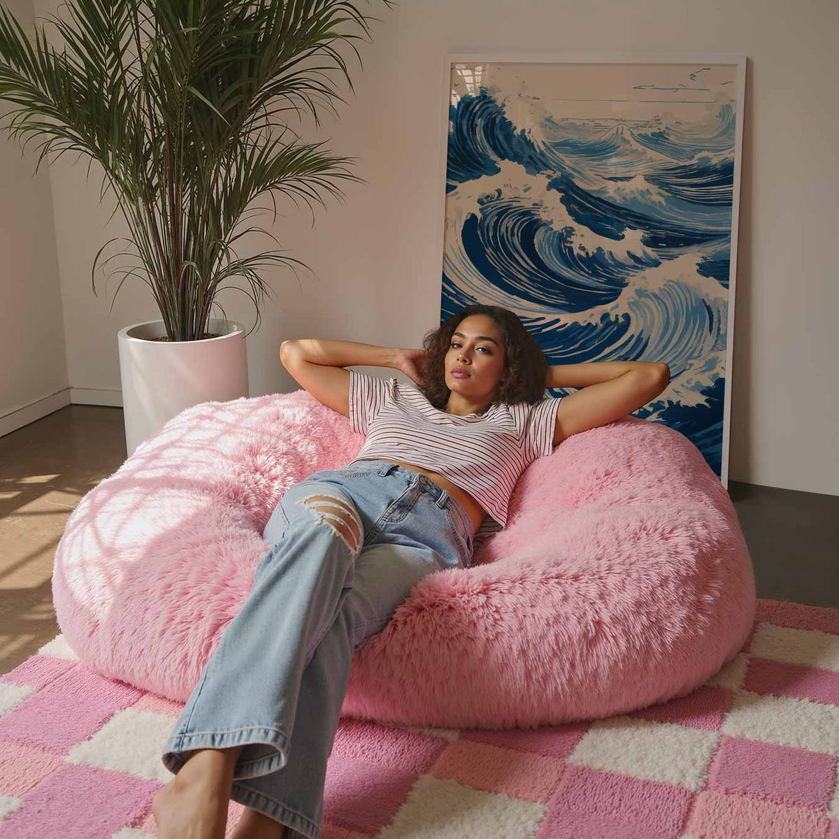 Dynamische Oceaangolven – staande zomer wanddecoratie van WallArtistic