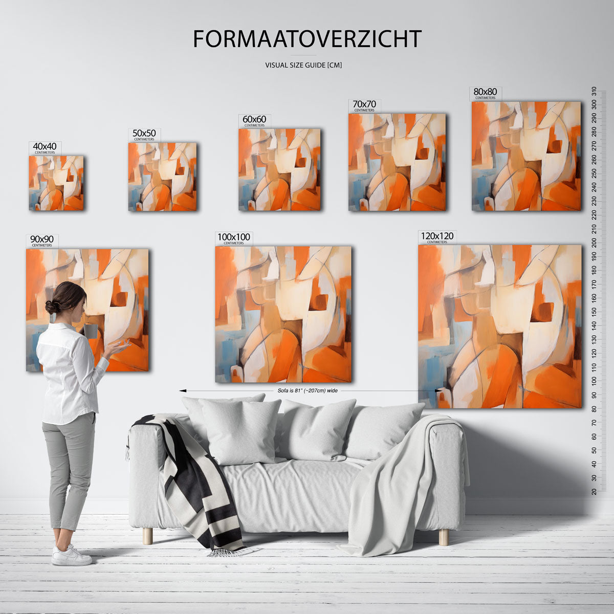 Abstracte vormen – vierkante muurposter met kleurrijke illustratie