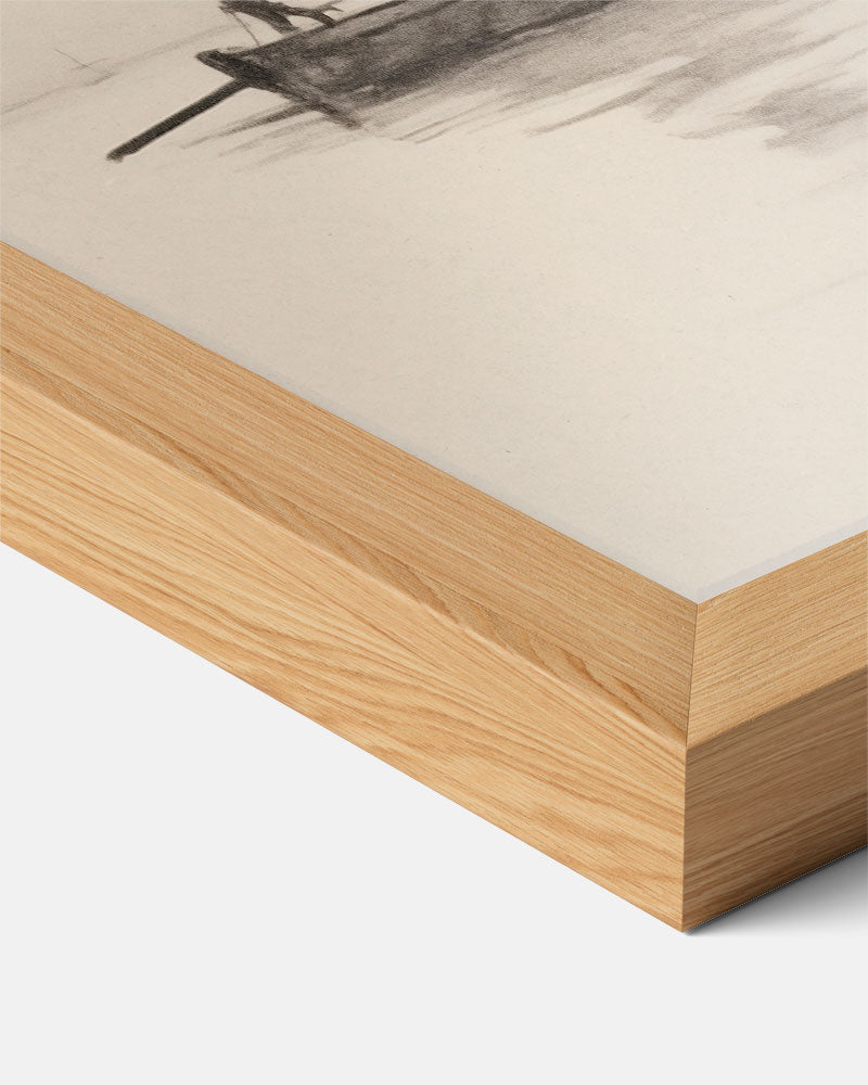 Rustieke Bootjes op het Water – staande vintage wanddecoratie van WallArtistic