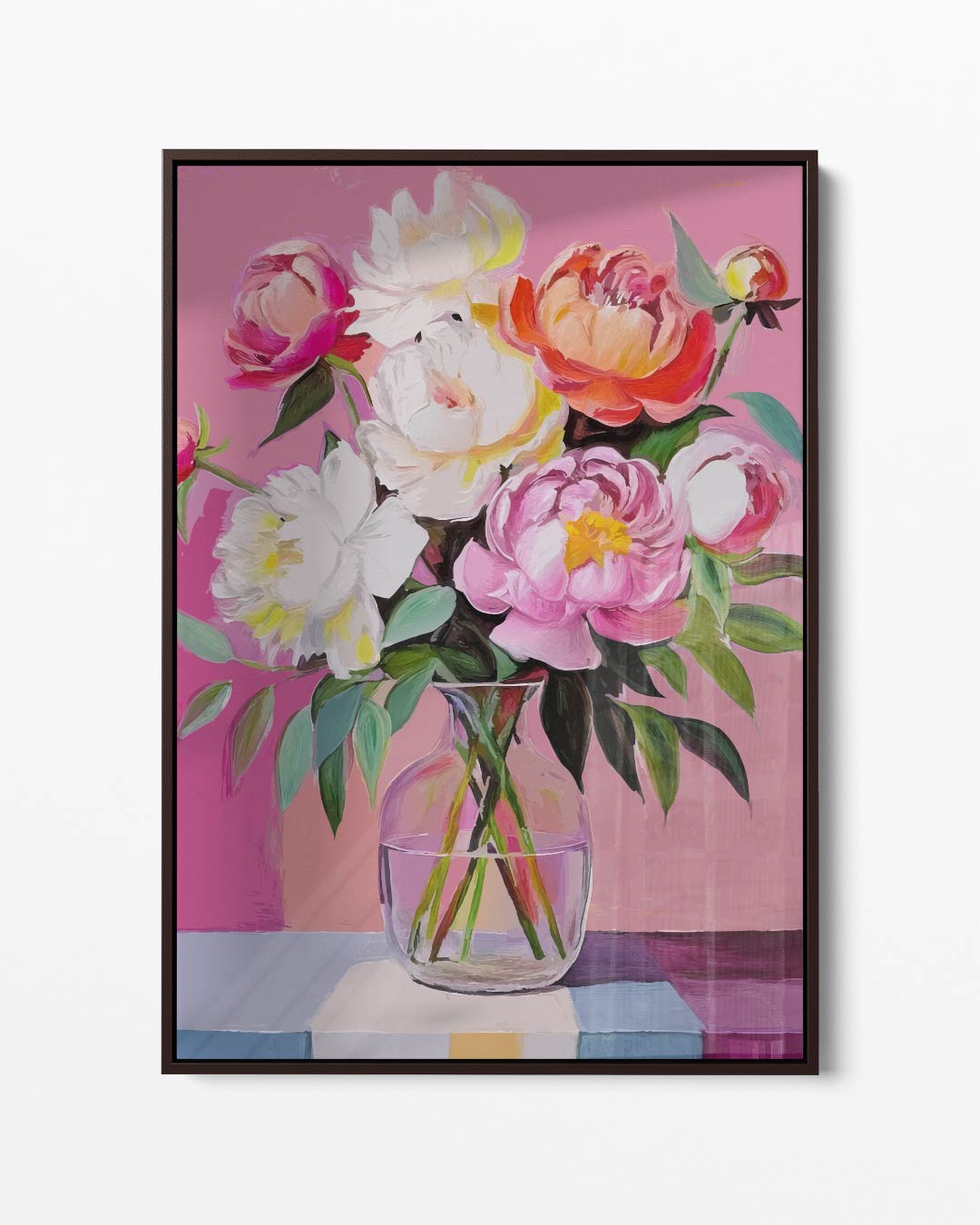 Vrolijke Bloemenpracht in Vaasje – portret kunstwerk als wanddecoratie
