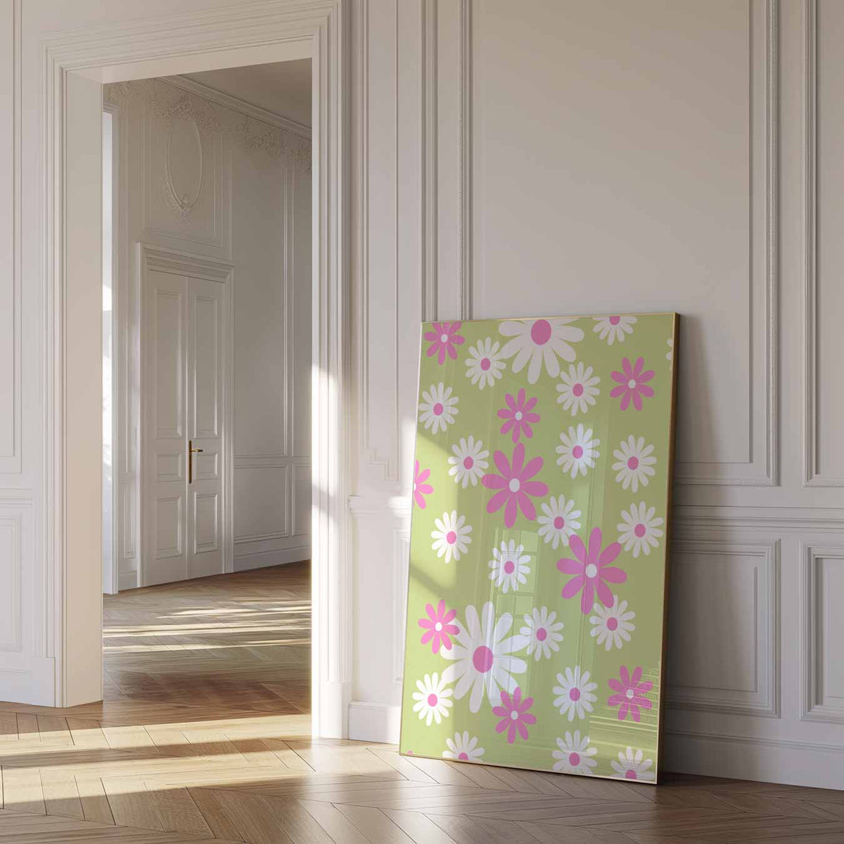 Bloemenweelde – paas poster als vrolijke staande wanddecoratie