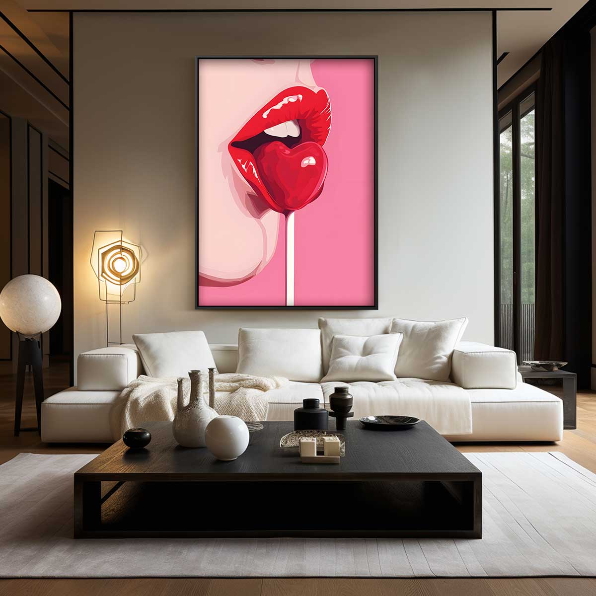 Sweet Temptation Pop Art – canvas wanddecoratie in portret formaat