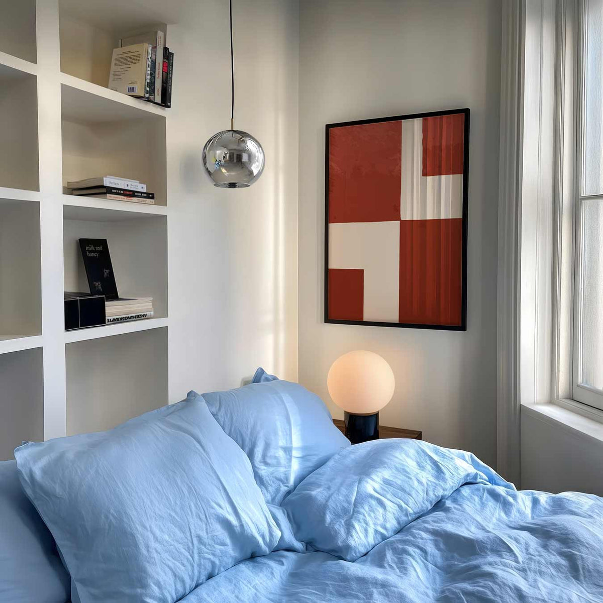 Moderne Minimalistische Rood-wit – abstracte poster als moderne staande wanddecoratie