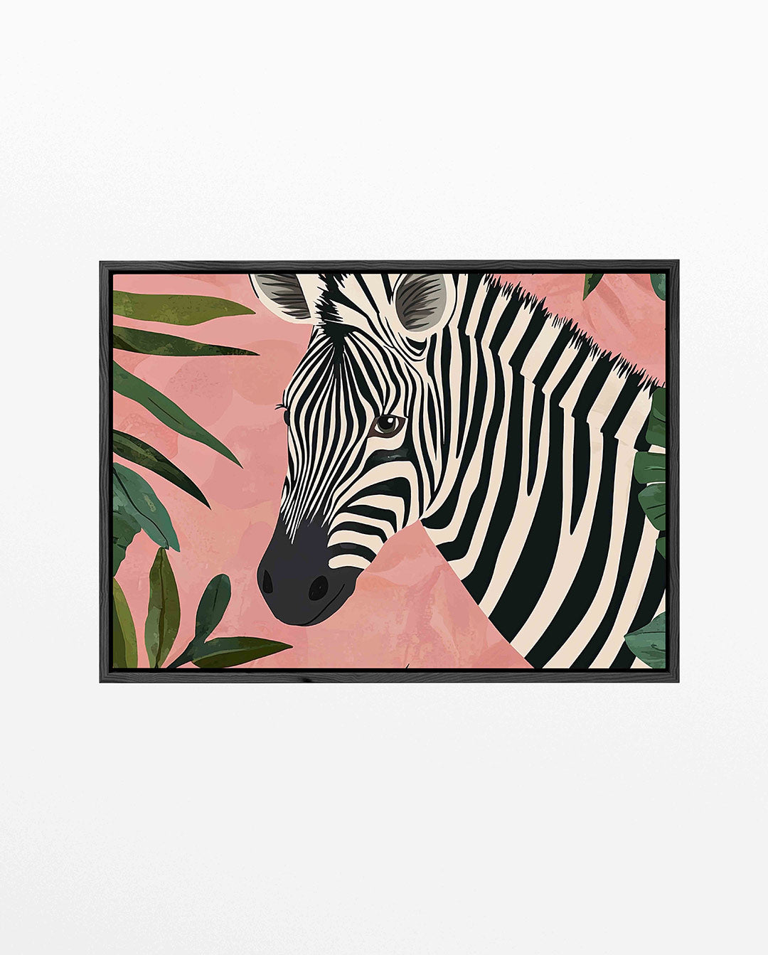 Zebra en bladeren – Dieren kunstwerk – liggend dieren kunstwerk