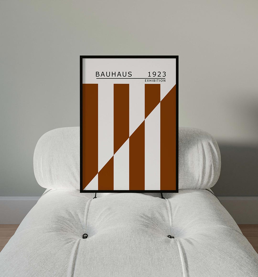 Lijnen en vlakken – moderne Bauhaus wandkunst als poster